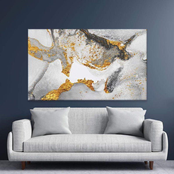 Grey And White Marble Canvas Print – Art Print Shop