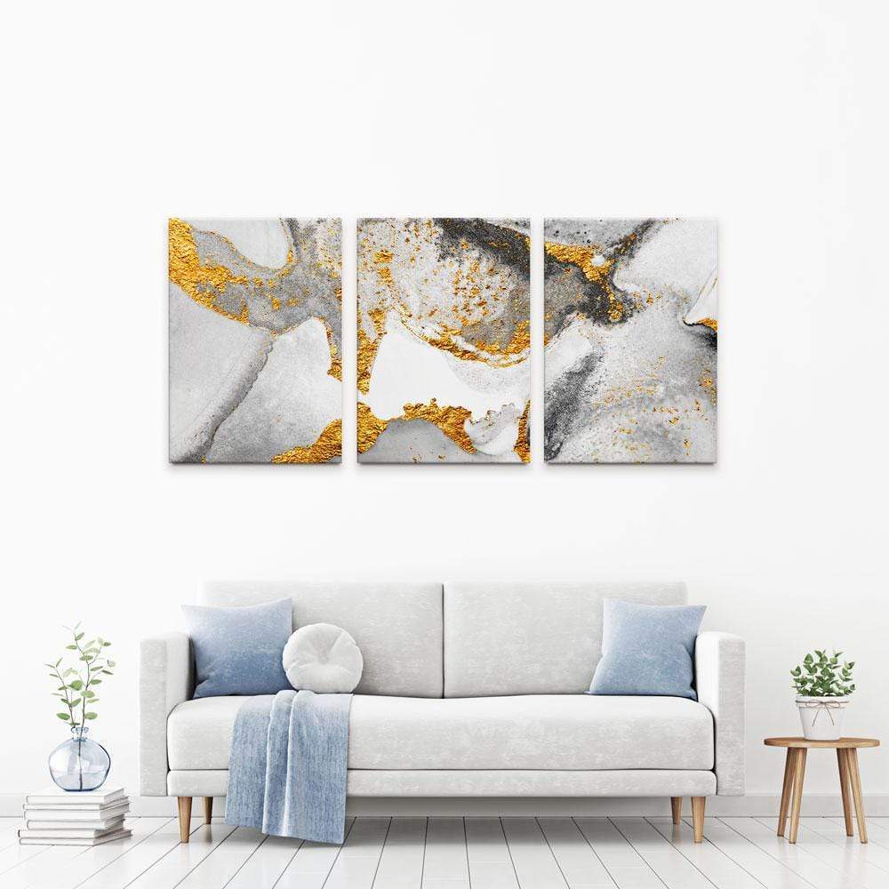 Grey And White Marble Trio Canvas Print wall art product CARACOLLA / Shutterstock