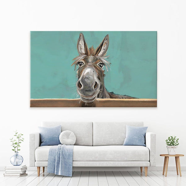 Happy Donkey Landscape Canvas Print – Art Print Shop