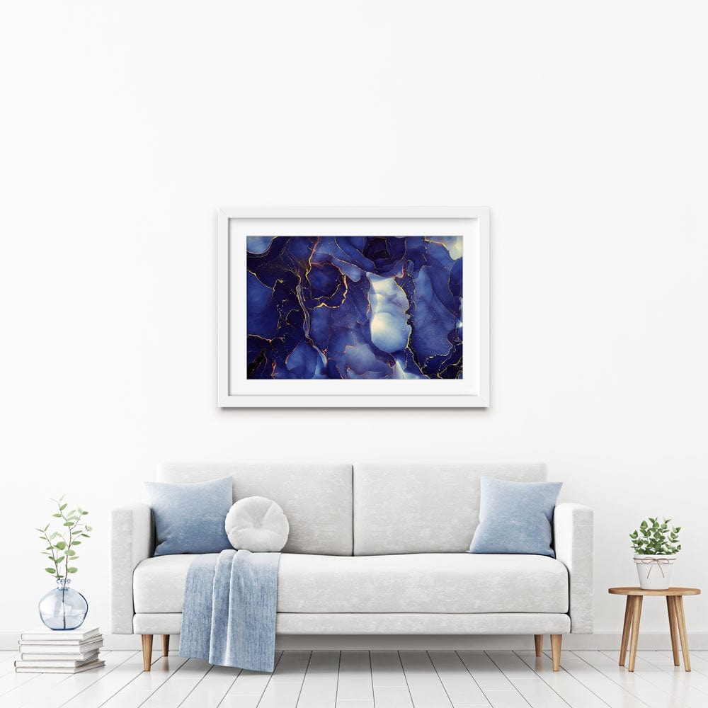 Inky Blue Marble Framed Art Print wall art product djero.adlibeshe yahoo.com / Shutterstock