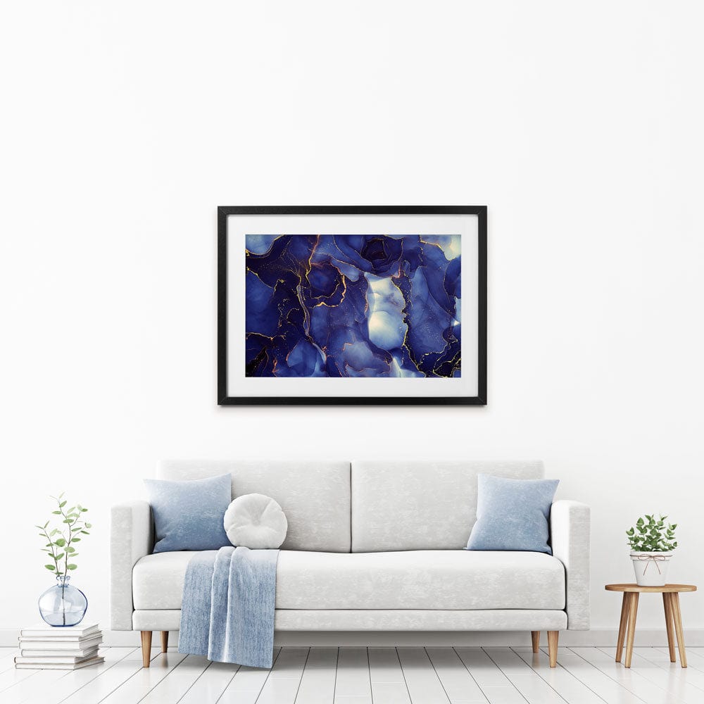 Inky Blue Marble Framed Art Print wall art product djero.adlibeshe yahoo.com / Shutterstock