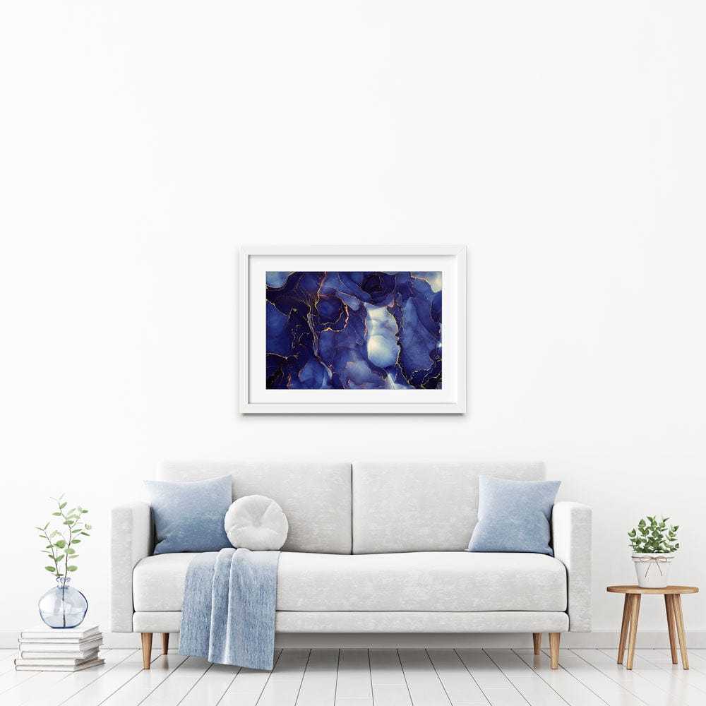 Inky Blue Marble Framed Art Print wall art product djero.adlibeshe yahoo.com / Shutterstock