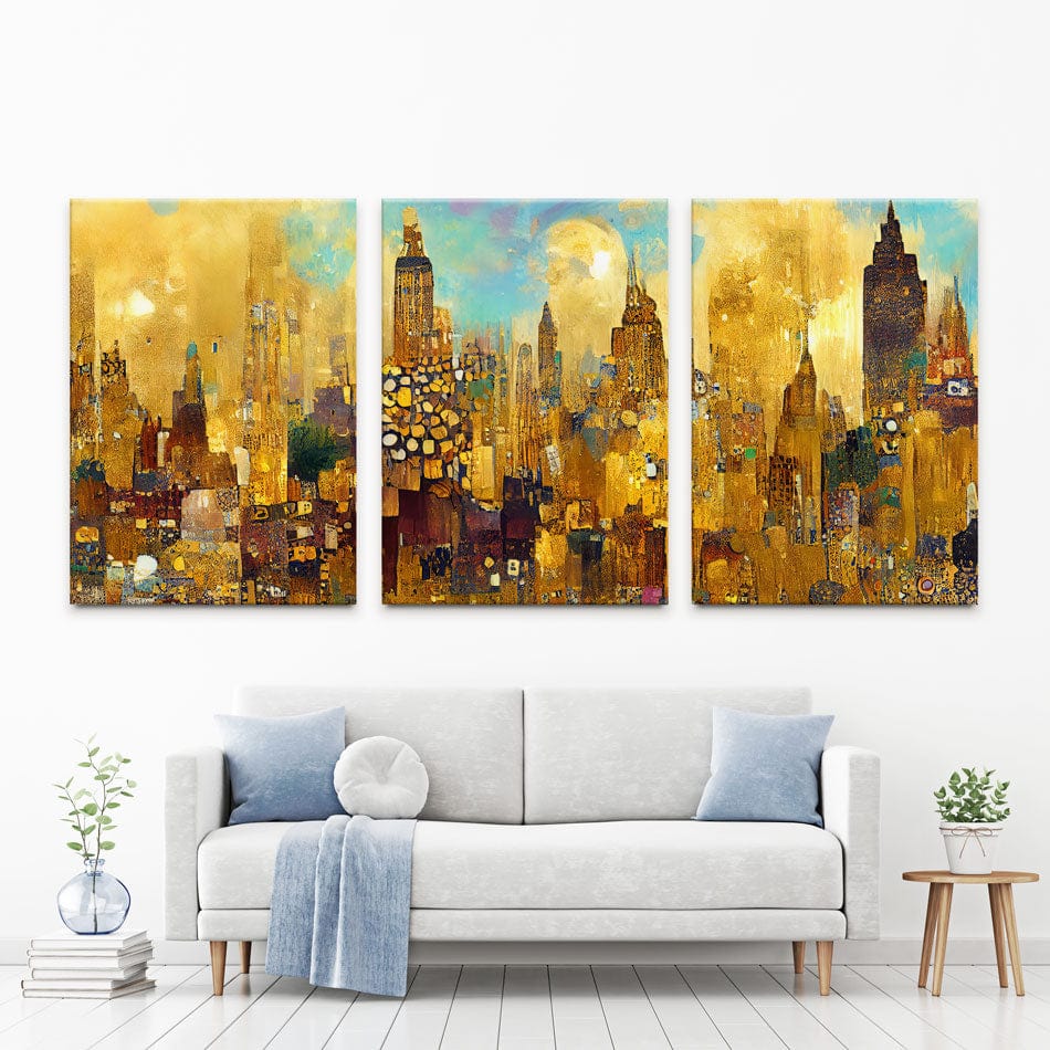 Klimt Style City Trio Canvas Print wall art product J. Waleson Photo / Shutterstock