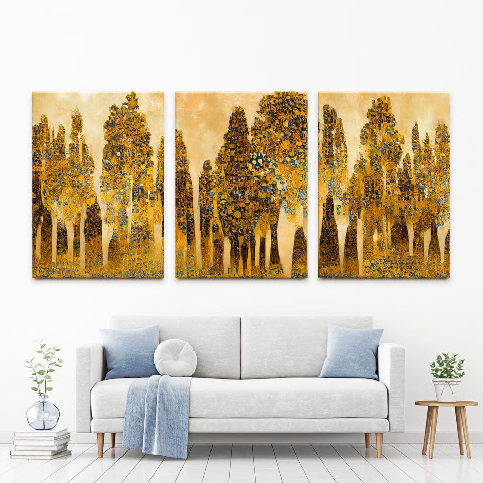 Klimt Style Trees Trio Canvas Print wall art product J. Waleson Photo / Shutterstock