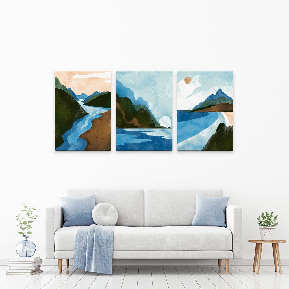 Lake Views Trio Canvas Print wall art product Ekaterina Mikheeva / Shutterstock