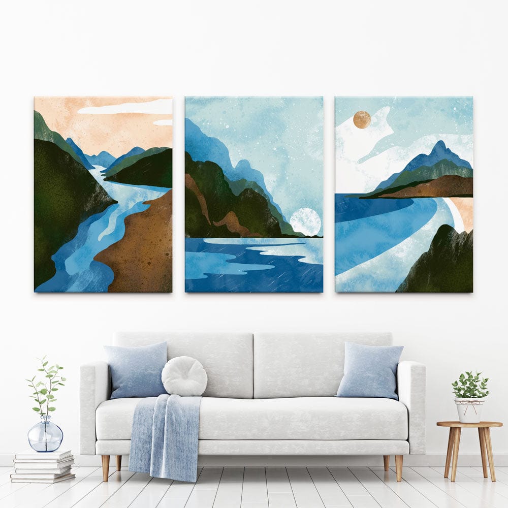 Lake Views Trio Canvas Print wall art product Ekaterina Mikheeva / Shutterstock