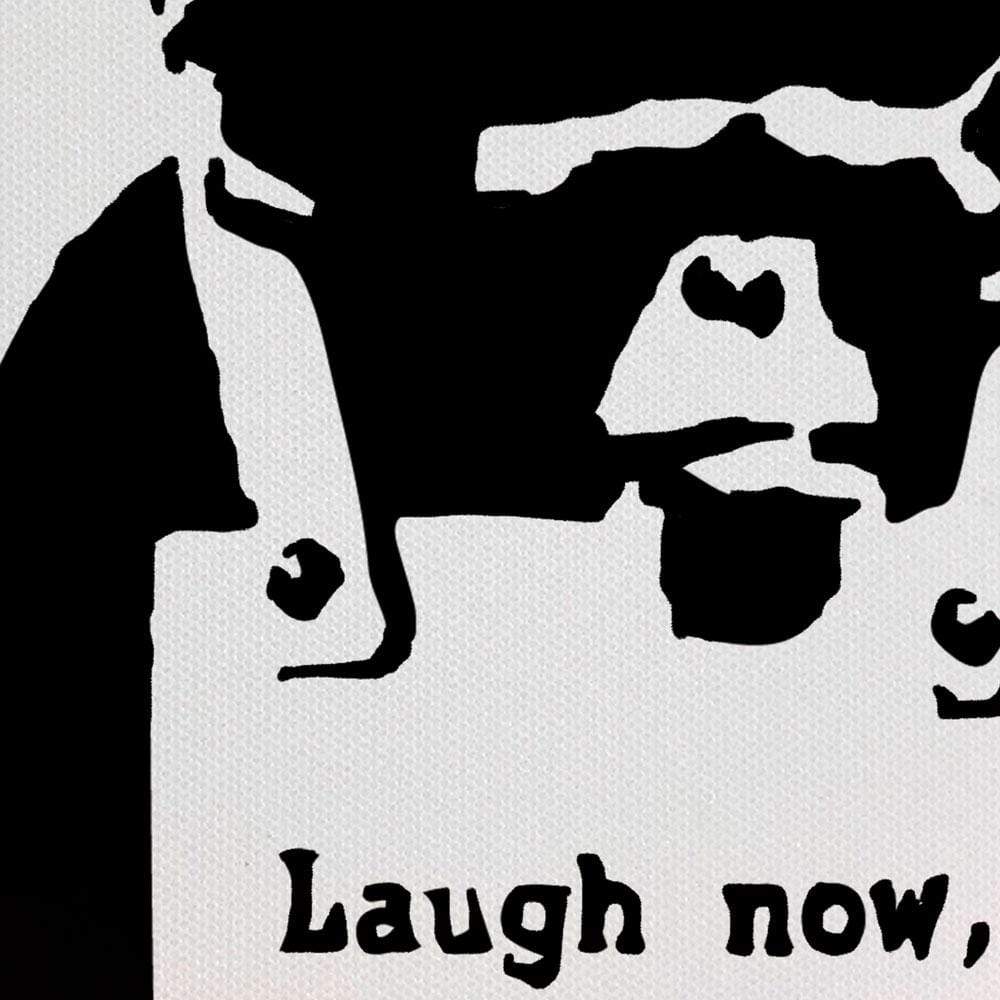 Laugh Now Trio Canvas Print wall art product Banksy