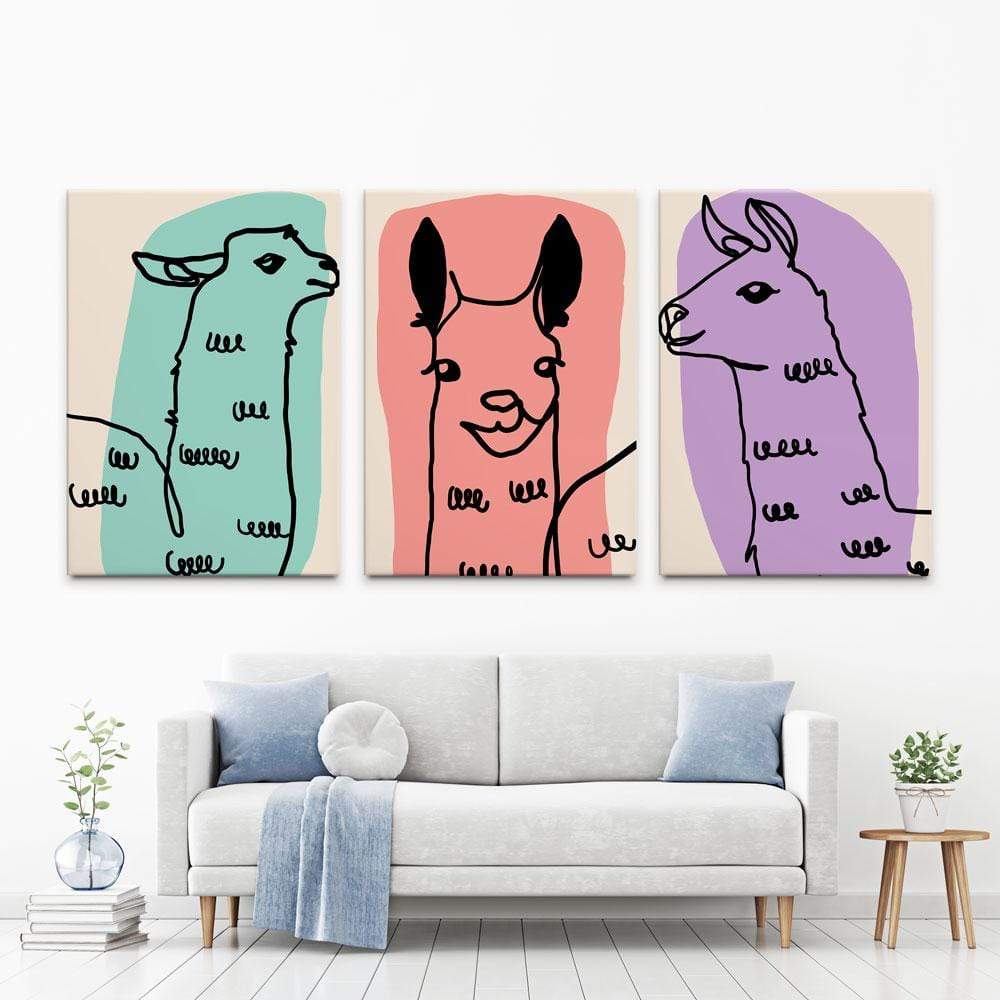 Llama Trio Canvas Print wall art product Nitiwa / Shutterstock