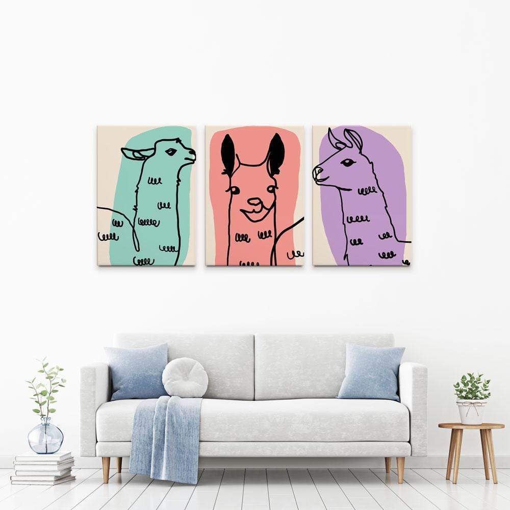 Llama Trio Canvas Print wall art product Nitiwa / Shutterstock