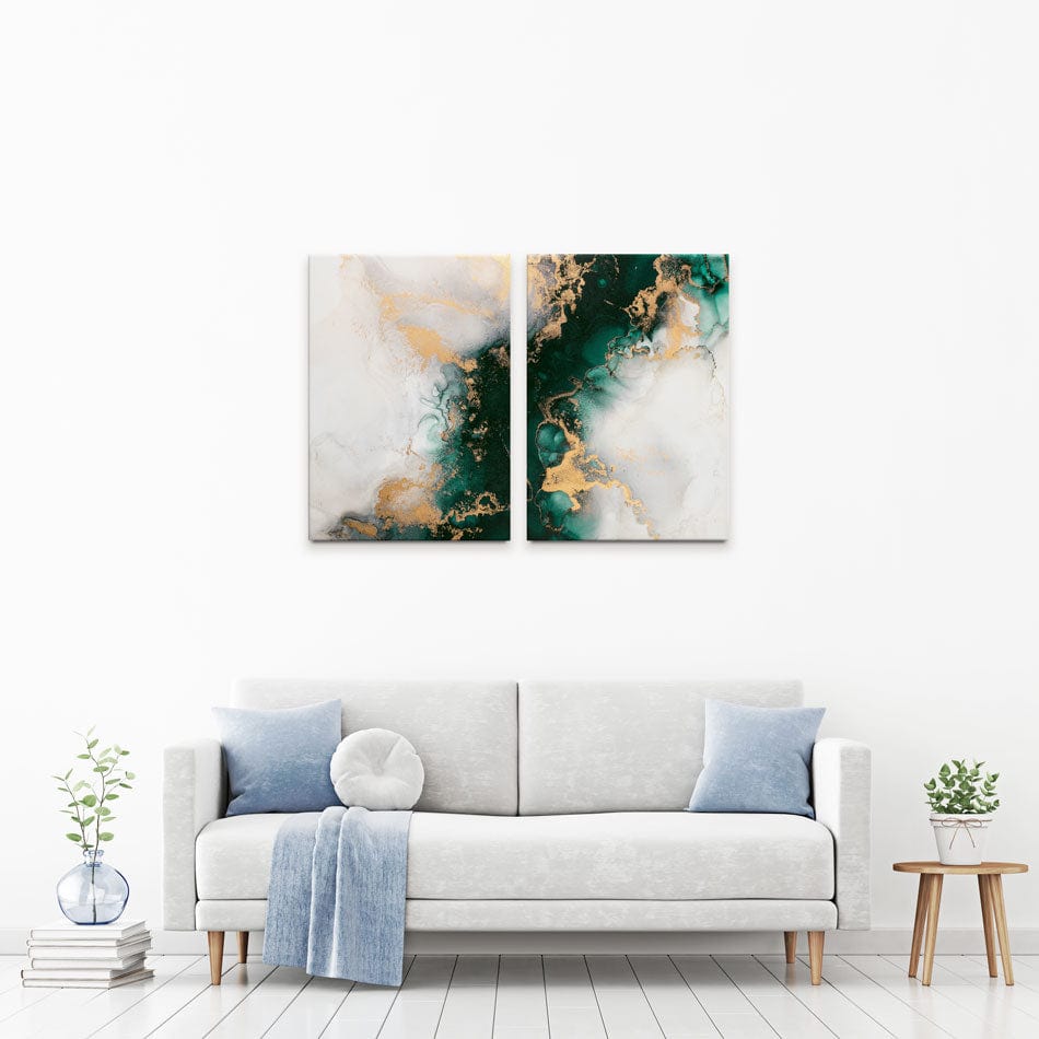 Marbled Emerald Duo Canvas Print wall art product Blue Planet Studio / Shutterstock