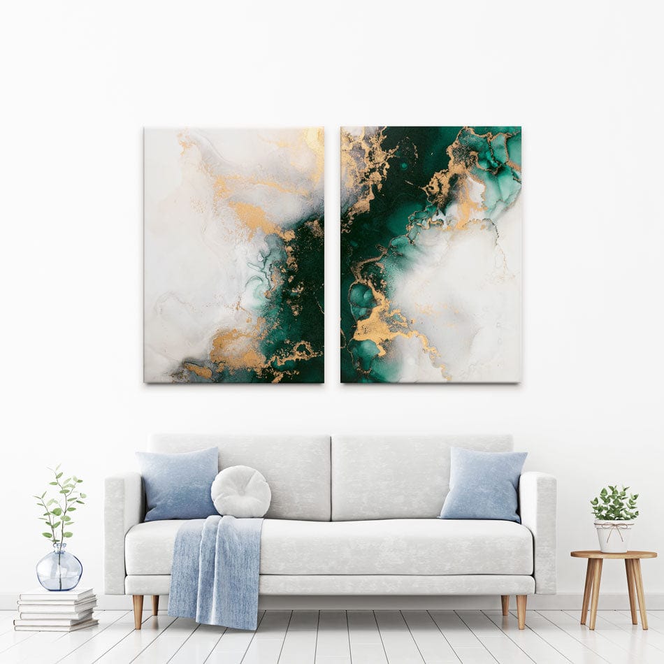 Marbled Emerald Duo Canvas Print wall art product Blue Planet Studio / Shutterstock