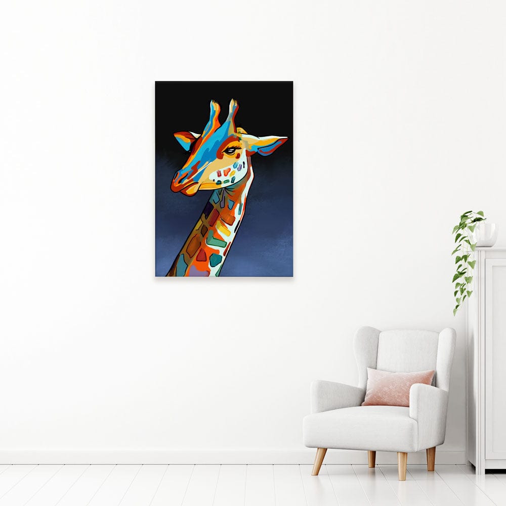 Multicoloured Giraffe Canvas Print wall art product Art Print Shop