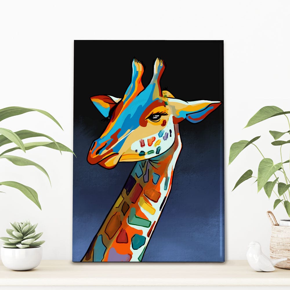 Multicoloured Giraffe Canvas Print wall art product Art Print Shop