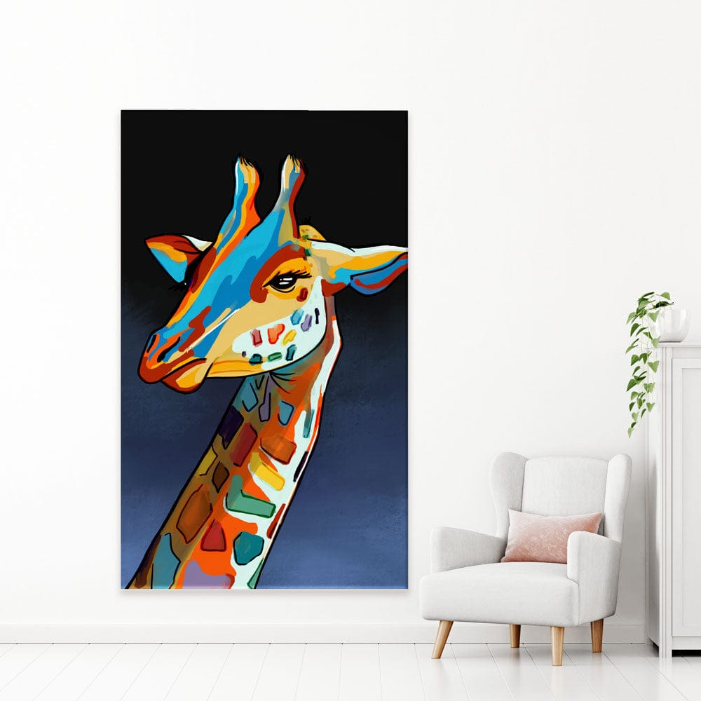 Multicoloured Giraffe Canvas Print wall art product Art Print Shop