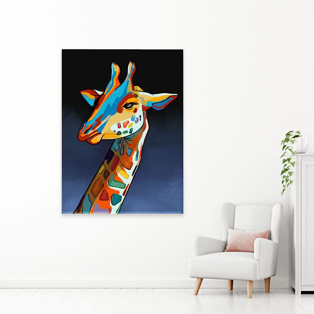 Multicoloured Giraffe Canvas Print wall art product Art Print Shop