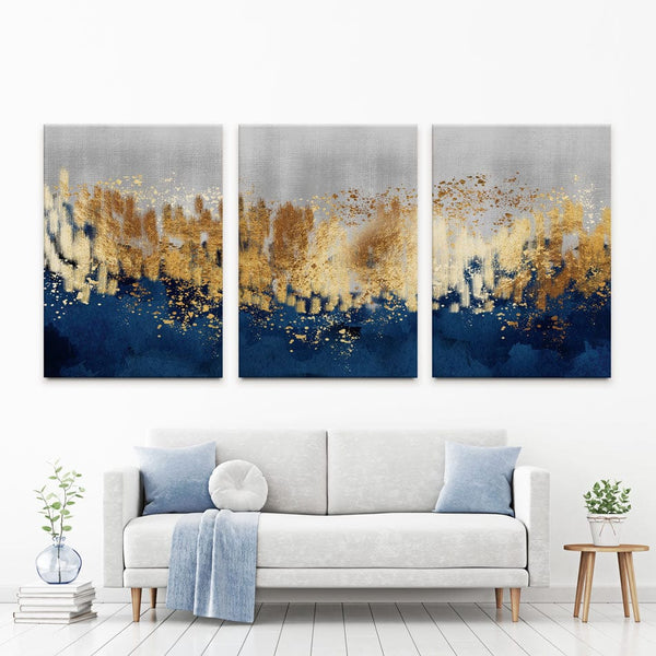 Navy Abstract Trio Canvas Print – Art Print Shop