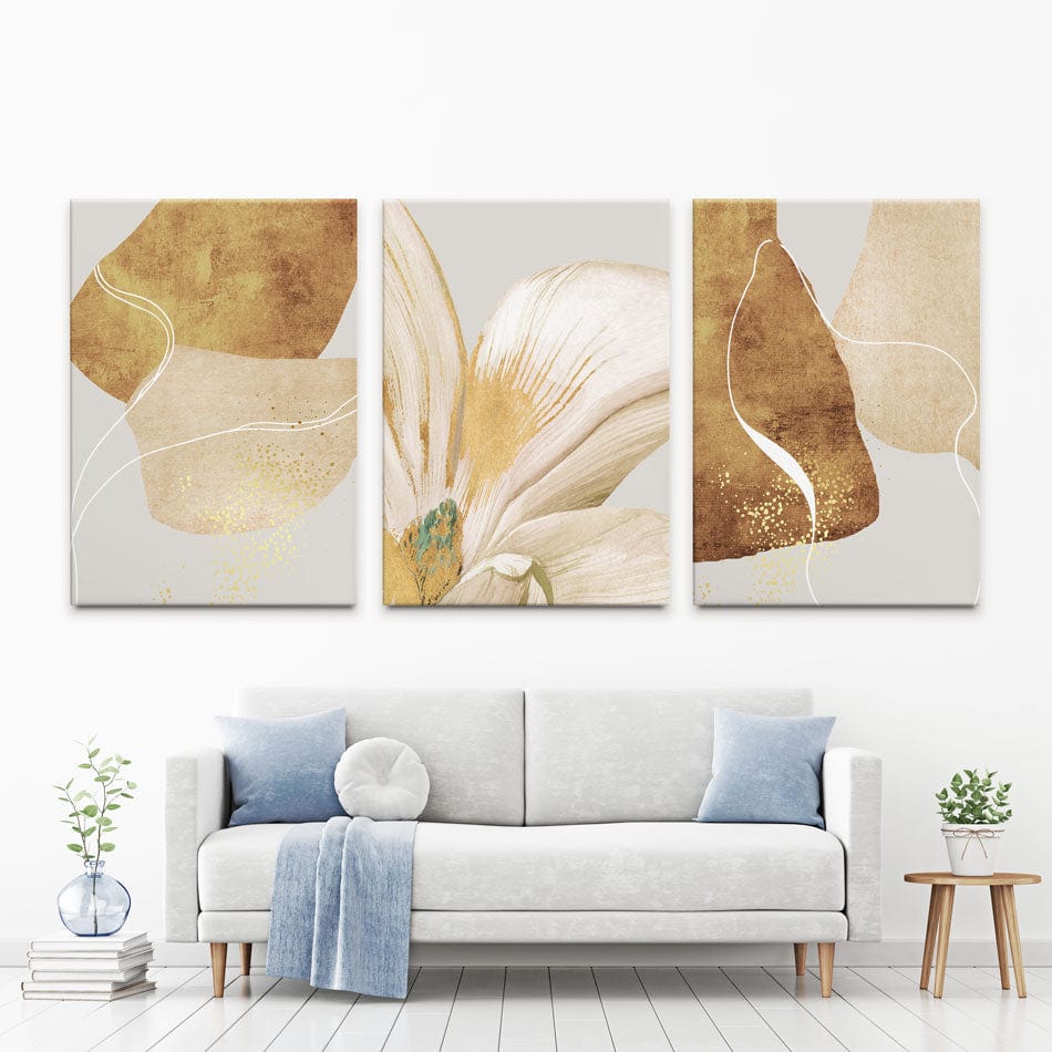 Neutral Floral Trio Canvas Print wall art product Muzi pear studio / Shutterstock