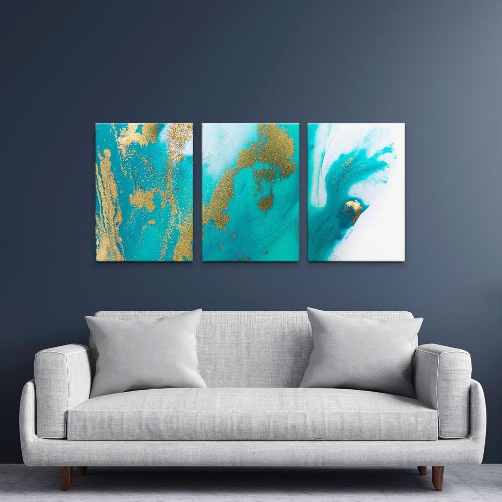 Ocean Marble Trio Canvas Print wall art product Ana Babii / Shutterstock