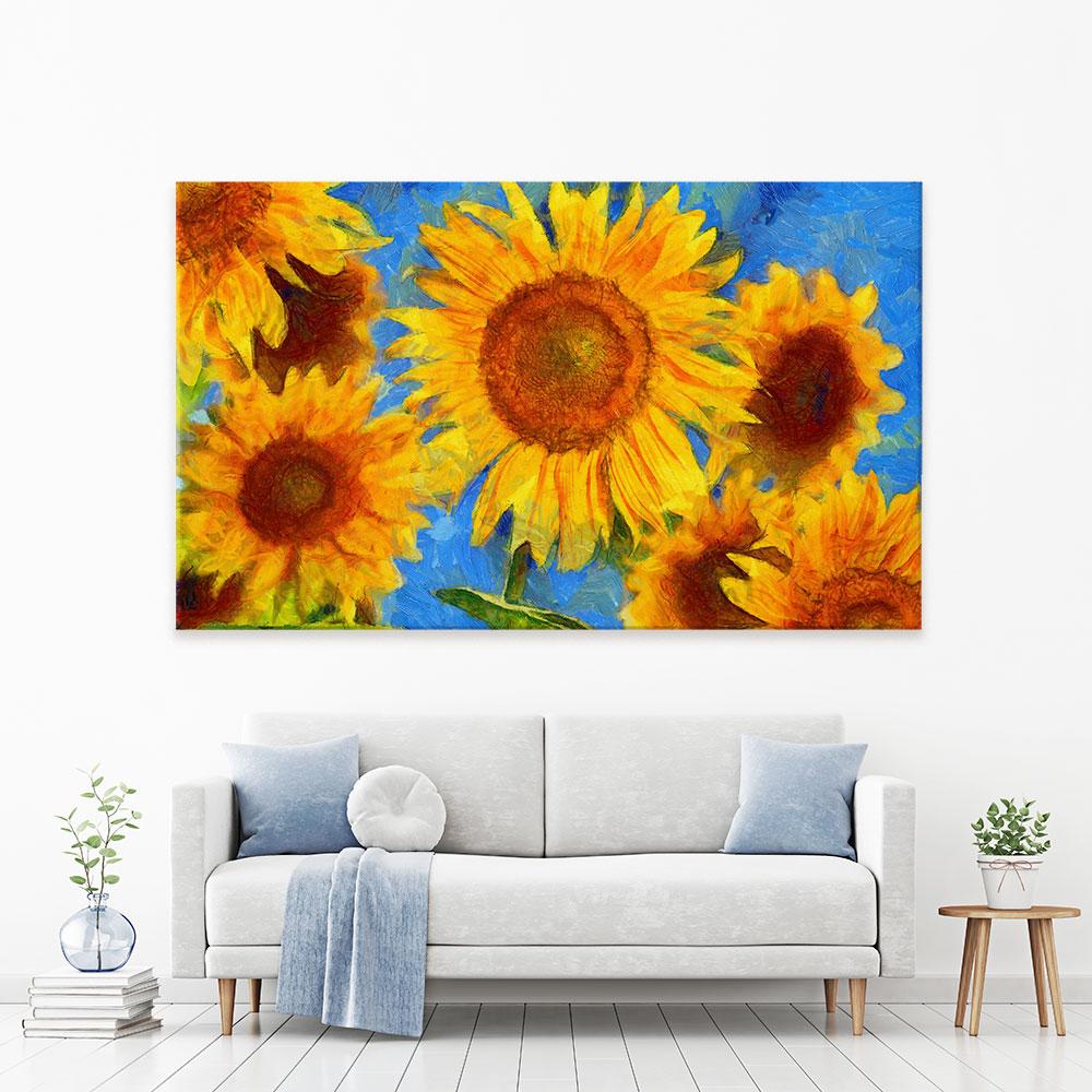 Orange Sunflowers Canvas Print wall art product VLukas / Shutterstock