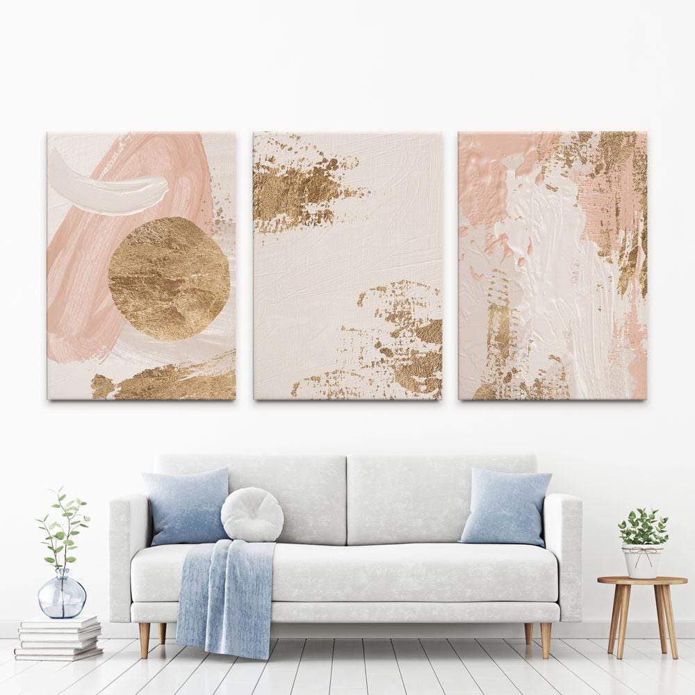 Peachy Abstract Trio Canvas Print wall art product VerisStudio / Shutterstock