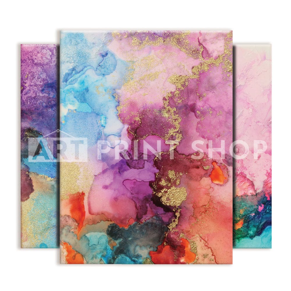 Rainbow Marble Trio Canvas Print wall art product Rudchenko Liliia / Shutterstock