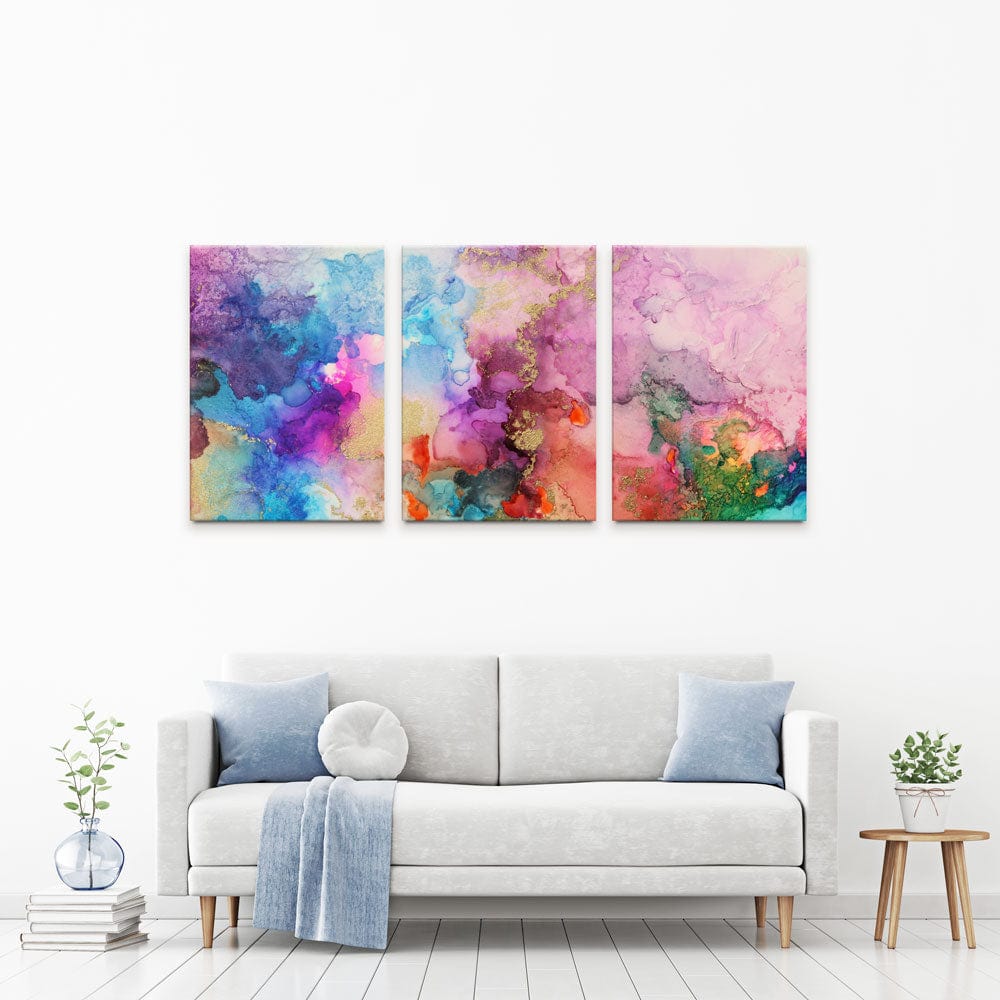 Rainbow Marble Trio Canvas Print wall art product Rudchenko Liliia / Shutterstock