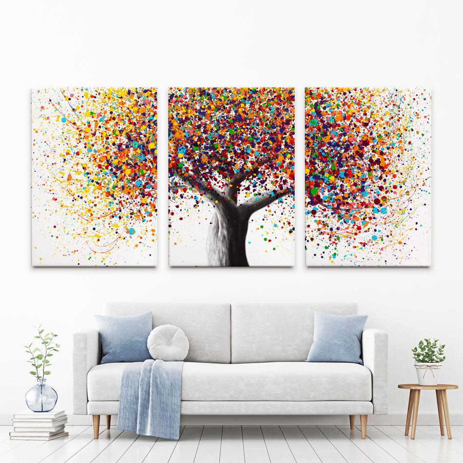 Rainbow Soul Tree Trio Canvas Print wall art product Ashvin Harrison