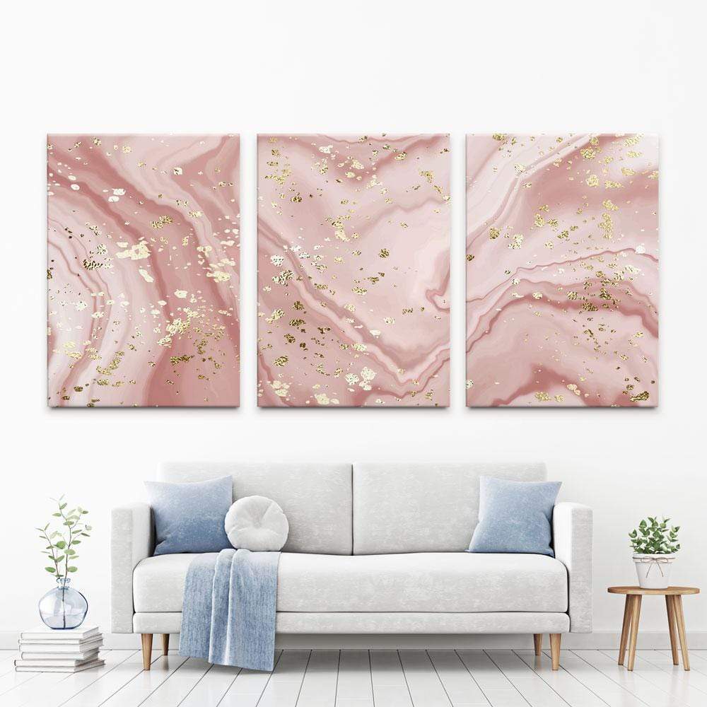 Rose Marble Speckles Trio Canvas Print wall art product NikaMooni / Shutterstock