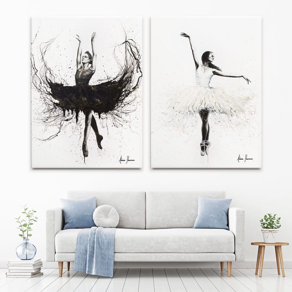 The Black And The White Swan Duo Canvas Print wall art product Ashvin Harrison