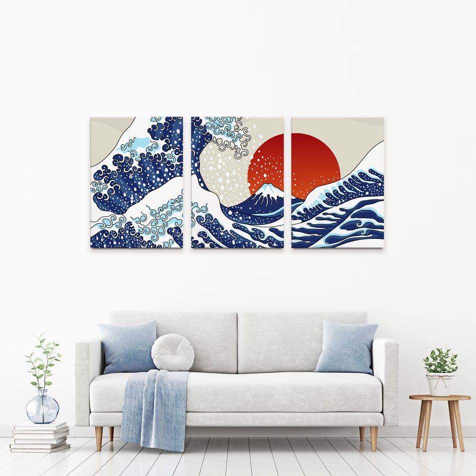 The Great Wave Trio Canvas Print wall art product Syquallo / Shutterstock