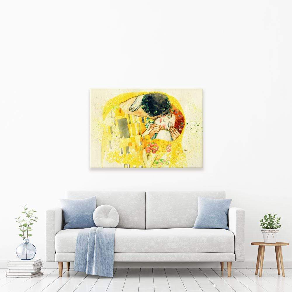 The Kiss Watercolour Canvas Print wall art product Anna Ismagilova / Shutterstock