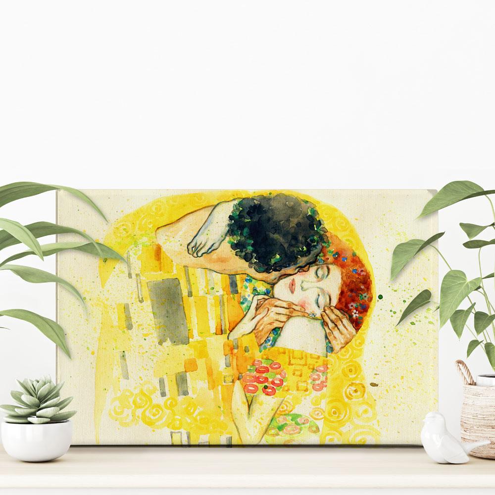 The Kiss Watercolour Canvas Print wall art product Anna Ismagilova / Shutterstock