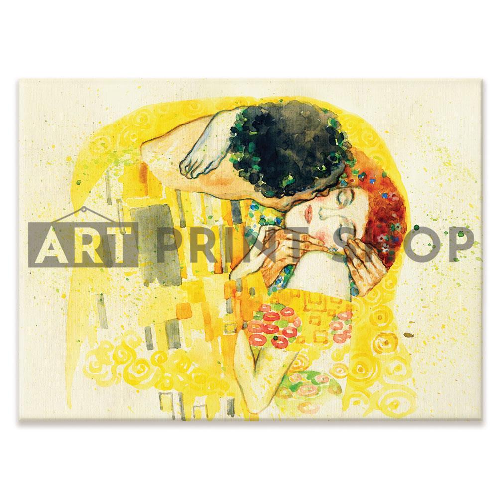 The Kiss Watercolour Canvas Print wall art product Anna Ismagilova / Shutterstock