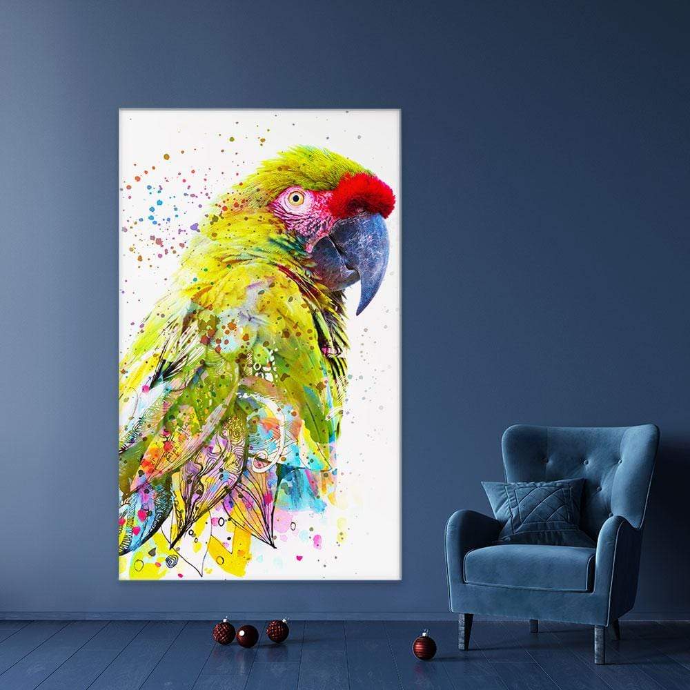 Tropical Parrot Paint Splash Canvas Print wall art product LILAWA.COM / Shutterstock