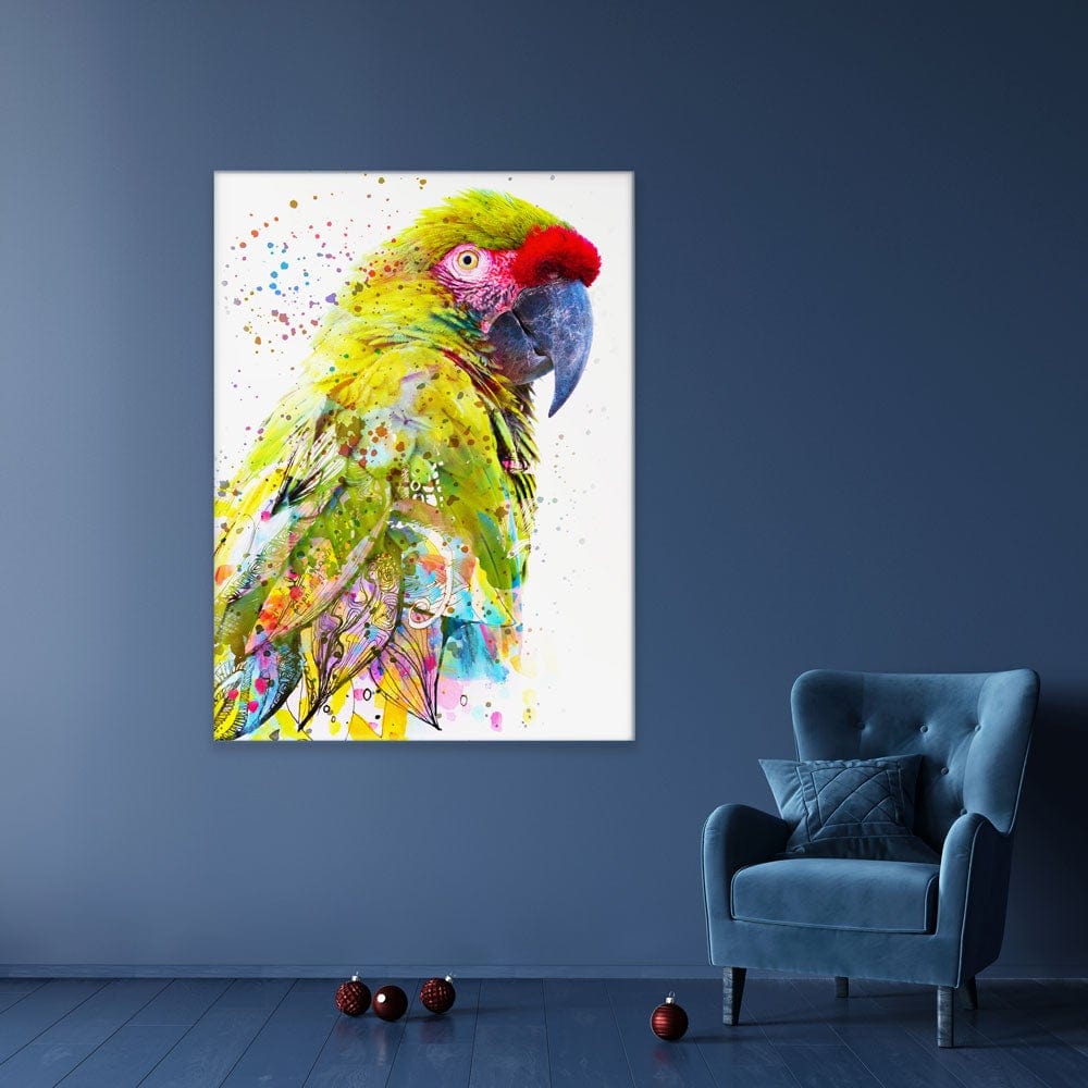 Tropical Parrot Paint Splash Canvas Print wall art product LILAWA.COM / Shutterstock