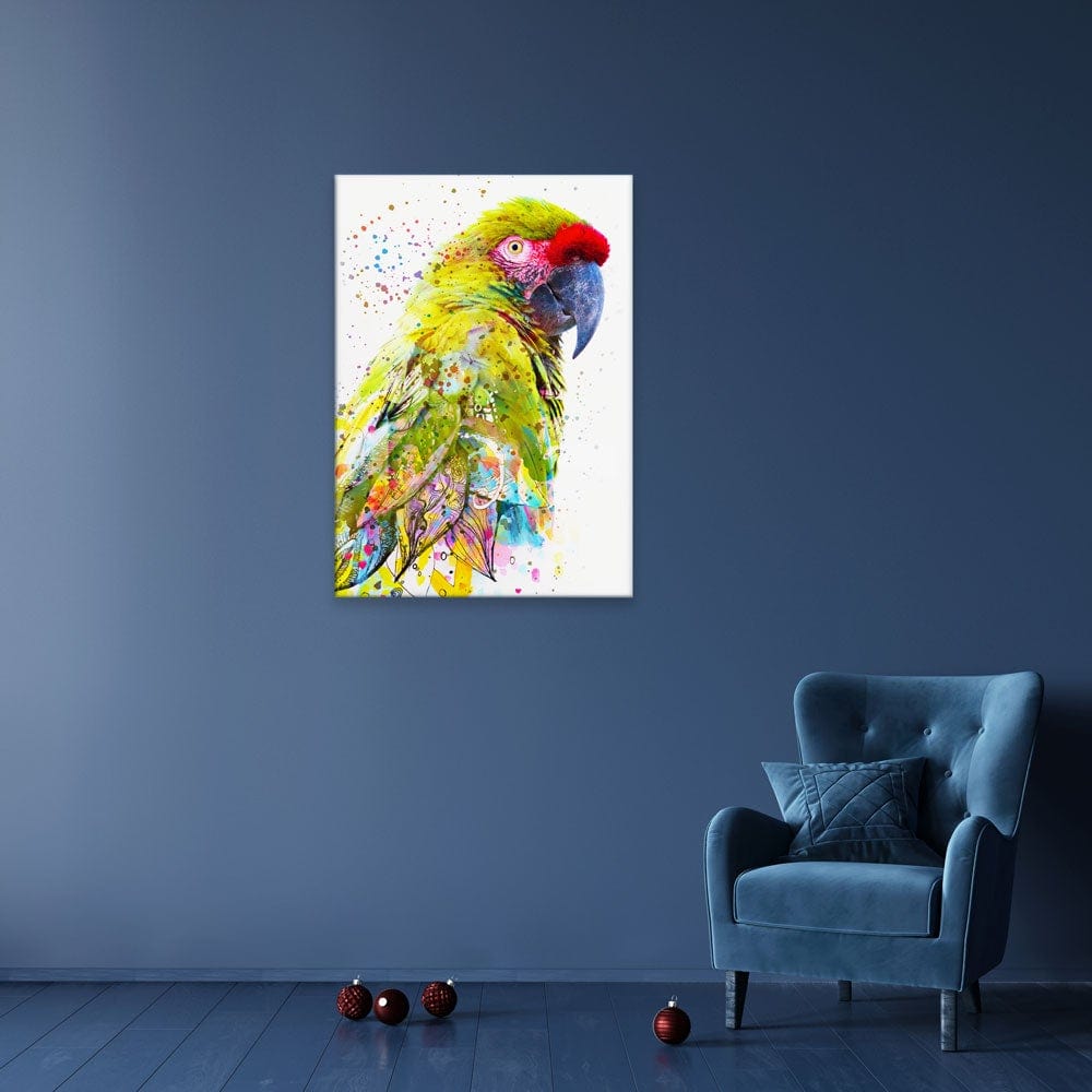 Tropical Parrot Paint Splash Canvas Print wall art product LILAWA.COM / Shutterstock