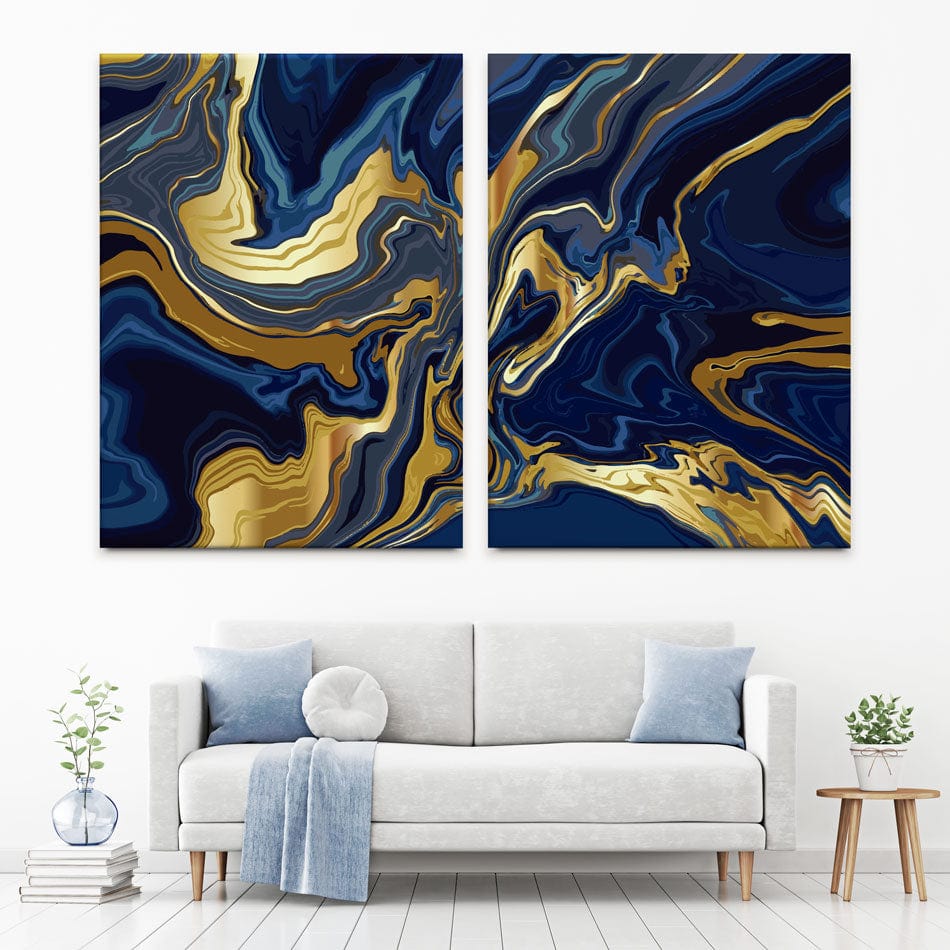 Vibrant Navy Marble Duo Canvas Print wall art product vectortwins / Shutterstock