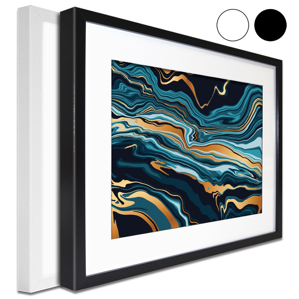 Vibrant Teal Marble Framed Art Print wall art product vectortwins / Shutterstock