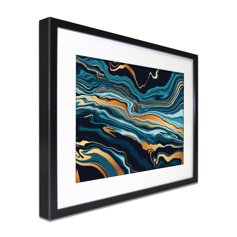 Vibrant Teal Marble Framed Art Print wall art product vectortwins / Shutterstock