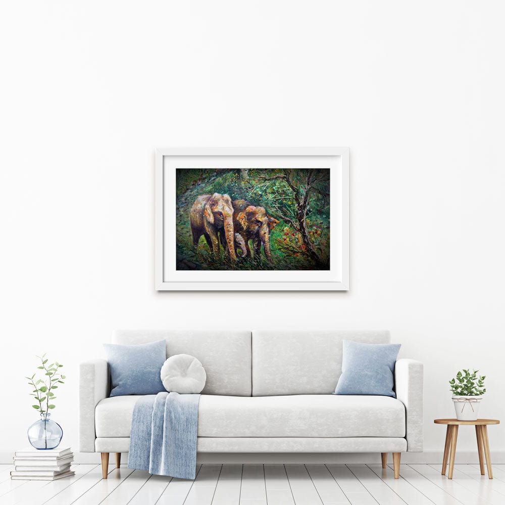 Wandering Elephants Framed Art Print wall art product kwang gallery / Shutterstock