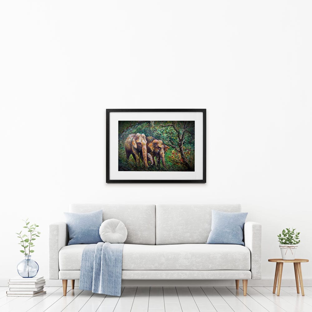 Wandering Elephants Framed Art Print wall art product kwang gallery / Shutterstock