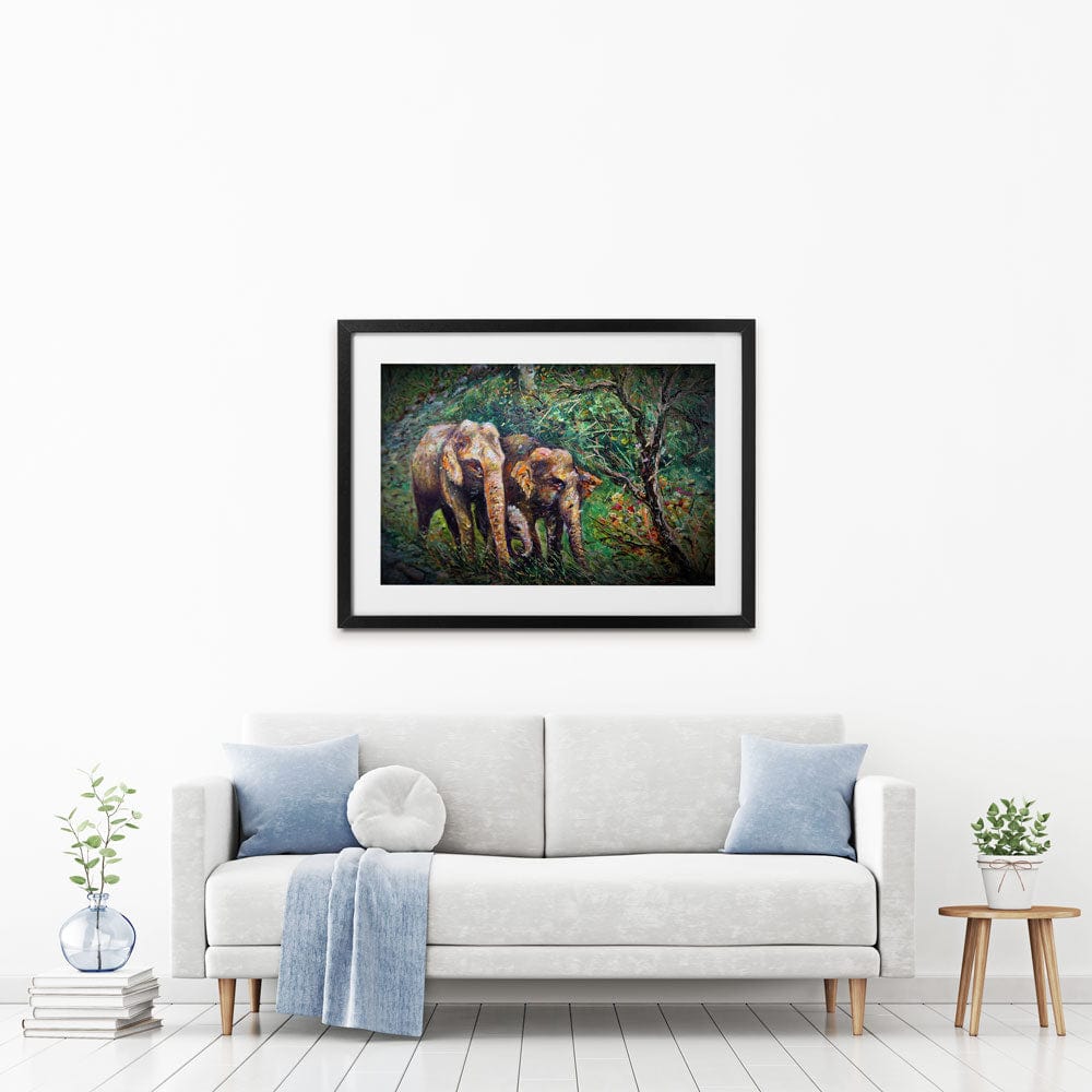 Wandering Elephants Framed Art Print wall art product kwang gallery / Shutterstock