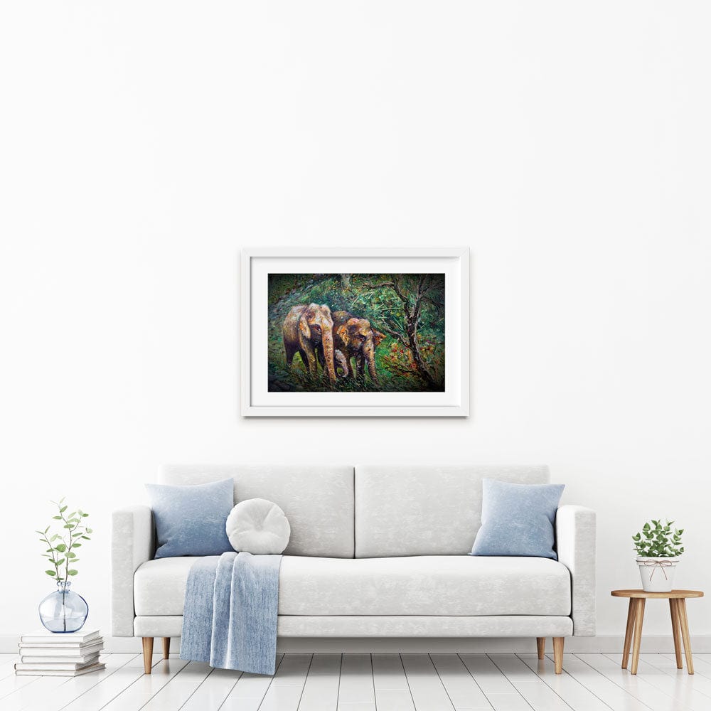 Wandering Elephants Framed Art Print wall art product kwang gallery / Shutterstock