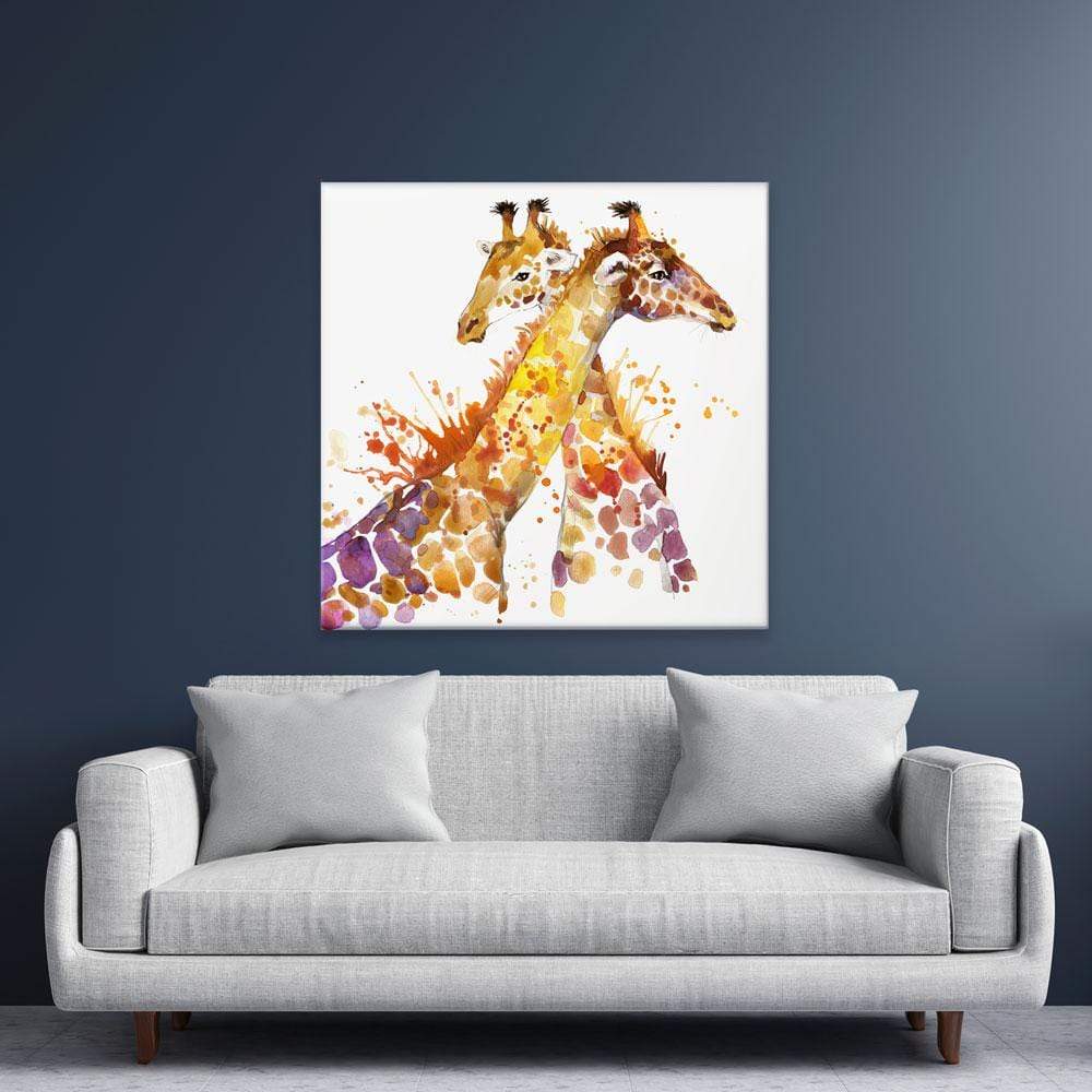 Watercolour Giraffe Square Canvas Print wall art product Faenkova Elena / Shutterstock