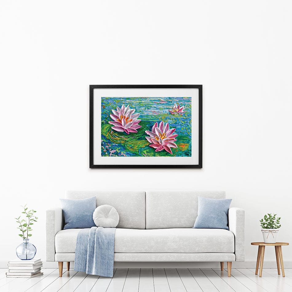 Waterlillies Pond 2 Framed Art Print wall art product Olga Tkachyk