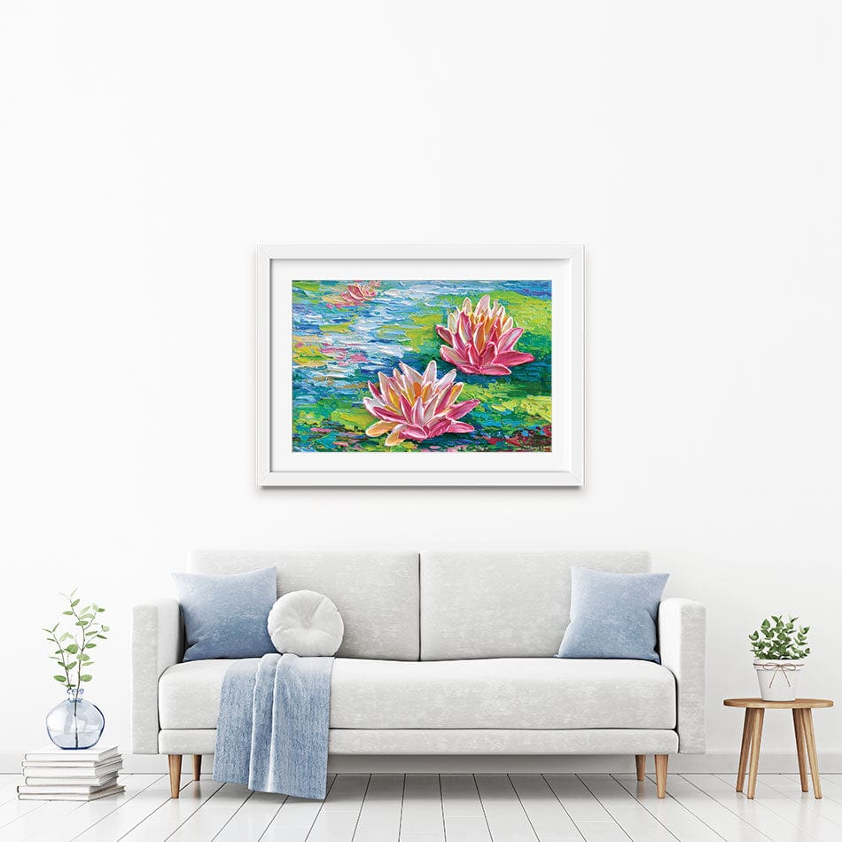 Waterlillies Pond Framed Art Print wall art product Olga Tkachyk