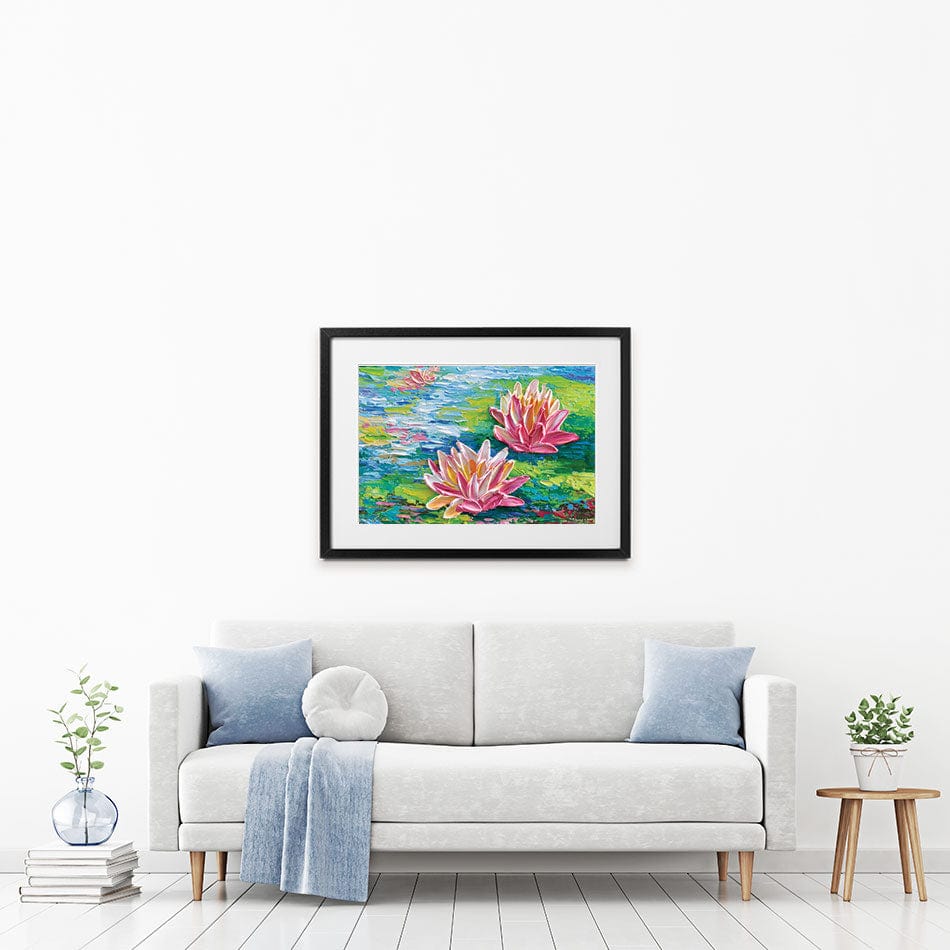 Waterlillies Pond Framed Art Print wall art product Olga Tkachyk