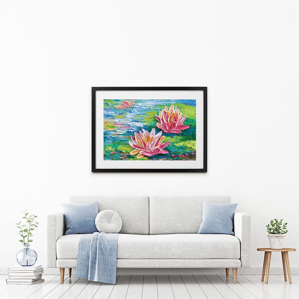 Waterlillies Pond Framed Art Print wall art product Olga Tkachyk