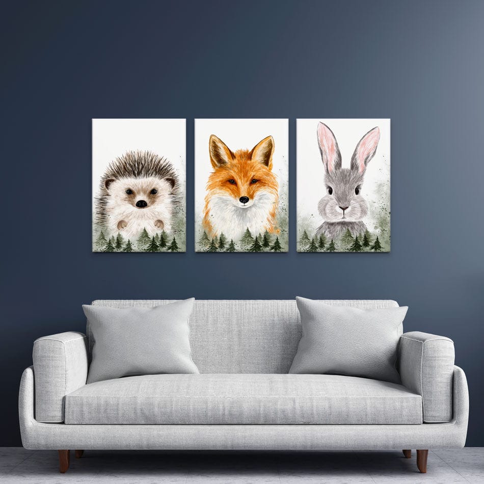 Woodland Animals Trio Canvas Print wall art product AmelieDream / Shutterstock