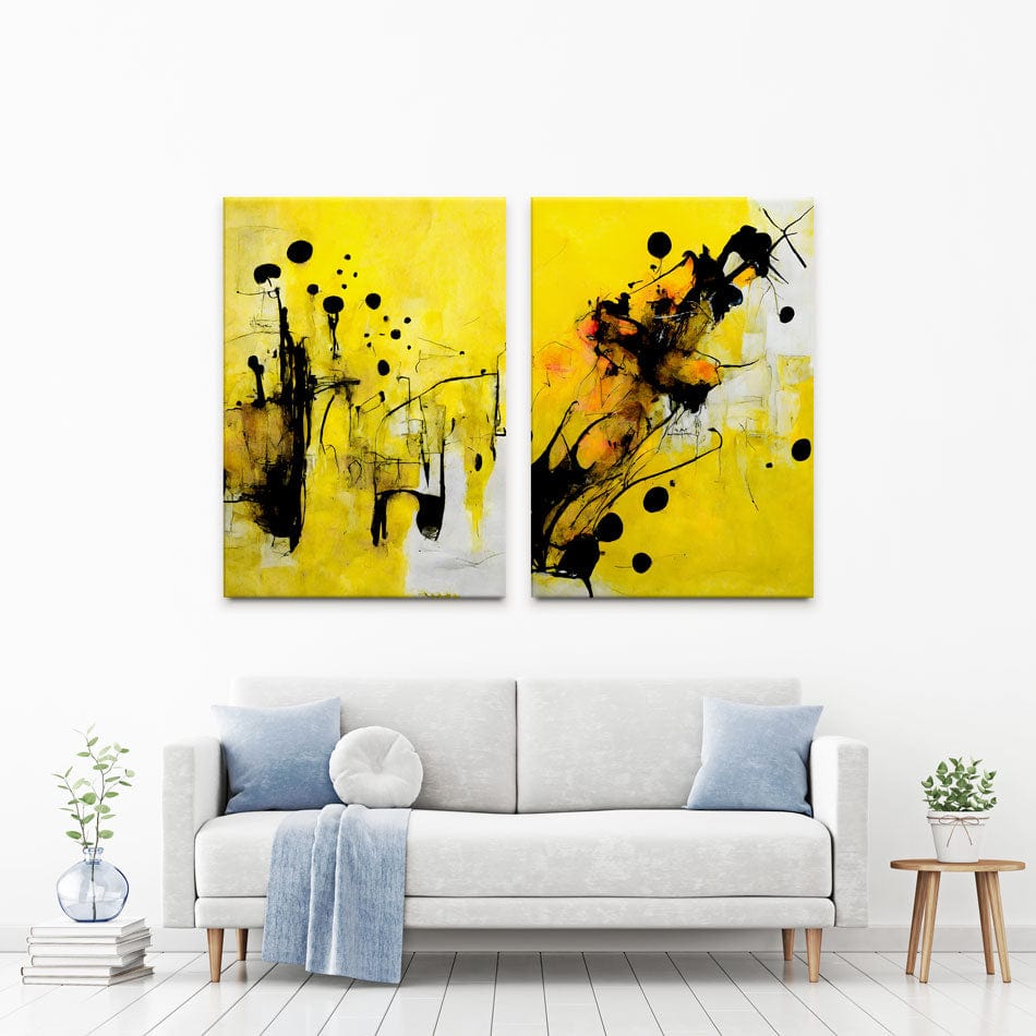 Yellow Black Splash Duo Canvas Print wall art product arteria.lab / Shutterstock